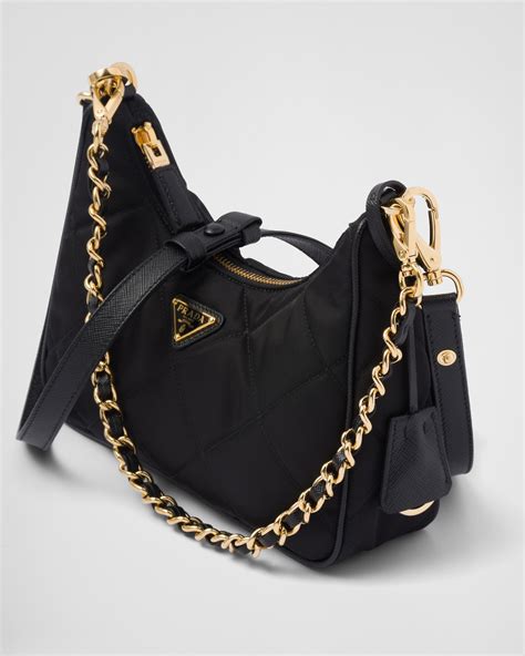 prada re-edition nylon mini bag|Prada nylon shoulder bag black.